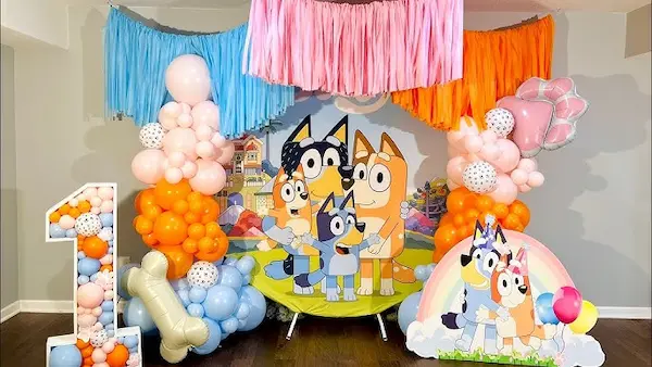 Bluey fiesta infantil divertida y tierna